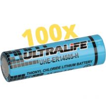 100x Ultralife Lithium 3,6V Batterie LS14500 - aa - UHE-ER14505 LS14500 Li-SOCl2