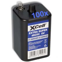 100x Xcell 4R25 6V 9500mAh Blockbatterie, für Blinklampen, Baustellenlampen