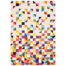 Unamourdetapis - Tapis salon et chambre 120x170 multicolore rectangle tissé motif géométrique boutik