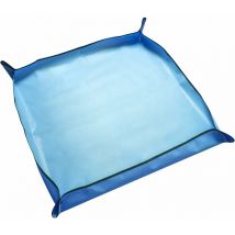 Jalleria - 100x100cm Plant Pot Mat, Portable Indoor Flower Pot Tray Square Neat Foldable Plant Transplanting Tarp Waterproof Potting Soil (Blue)