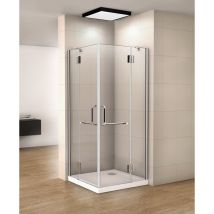 Aica Sanitaire - 100x100x190cm cabine de douche à charniére porte de douche paroi de douche verre accès d'angle anticalcaire