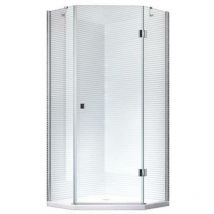 Glaszentrum Hagen - 100x100x195cm Cabine de douche Aya 8mm - sans bac de douche - Transparent