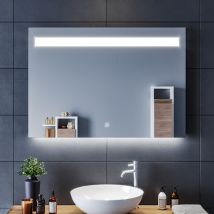 Sirhona - Miroir led 100x70 cm Anti-buée Commutateur Tactile Miroir Cosmétiques Montagle Mural verticale ou horizontal