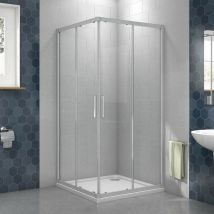 90X90X185cm Duschkabine Duschabtrennung Eckeinstieg Schwingtür Duschtür Electro-coating White mit Duschtass