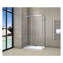 Aica Sanitaire - 100x80x195cm porte de douche coulissante avec un receveur correspondant à la dimension de la cabine de douche