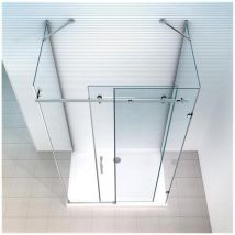 Glaszentrum Hagen - 100x80x195cm Cabine de douche Hebe - sans bac de douche - Transparent