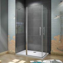 90X80X195cm Drehtür Falttür Schwenktür Eckeinstieg Dusche Duschabtrennung Duschkabine Duschtür 6mm Nano-glas