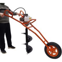 Senderpick - 63CC Creuseur de trous de poteaux 3HP Moteur à gaz Tarière de terre à essence Brouette de terre avec mèche de 11' pour forage de clôture