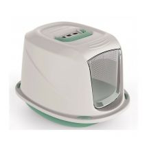 10586 Maison de toilette pour chats galaxy 45x36x31,5cm avec palier anti-poils Couleur: Vert