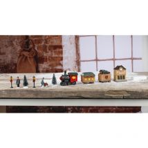 Spetebo - led Deko Weihnachtszug Set - 10-teilig - mit 5 led beleuchtet