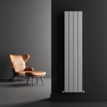 Carisa - angers Textured White Aluminium Vertical Designer Radiator 1800mm h x 395mm w, Central Heating