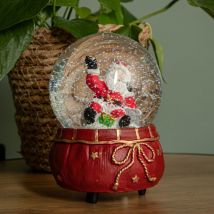 10cm Red Wind up Musical Snow Sphere with Santa Scene
