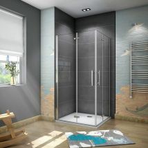 76cm x 76cm Tür x H.1950mm 6mm nano glas Eckeinstieg Falttür