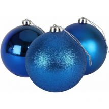 Shatchi - 10cm/6Pcs Christmas Baubles Shatterproof Blue,Tree Decorations