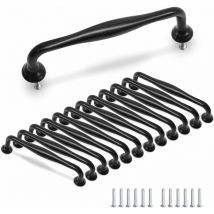 Jn.songs - 10 x Küchengriffe Türgriffe Aluminiumlegierung Schrank Schublade Schlafzimmer Möbel mit Schrauben 128 mm Schwarze
