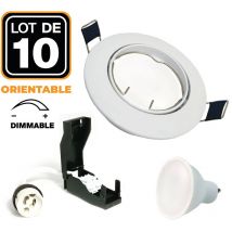 Europalamp - 10 Schwenkbare EinbauEinbaustrahlers weiss GU10 6W Dimmbar Kaltweiß 6000K