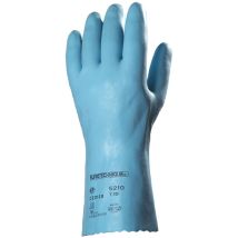 Set Aus 10 Paar Handschuhen Eurochem L5210 – Baumwollstütz – Naturkaut Latexbeschichtung In Blau Größe 9