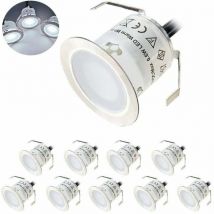10er-Pack Mini-LED-Einbaustrahler für den Außenbereich, IP67 wasserdicht, 4500K Tageslichtweißlicht, 32 mm 0,6 w DC12V-Stehlampe für Wege, Terrassen,