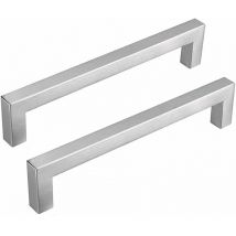 Alovez - 10er-Set Küchenschrankgriffe aus Edelstahl, Küchenschrankgriffe - LSJ12BSS128, Küchengriffe aus gebürstetem Nickel-Silber, Edelstahl,