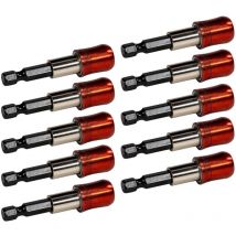 10er Set Magnet Bithalter Mit Bit Verriegelung Schnellwechsel Magnetbithalter