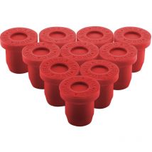 10er Set ORGA-BOX Silikonfüße für 10,5 mm Bohrloch rot