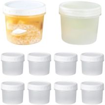 10er-set Vorratsgläser – Kleine Lebensmittelbehälter – Wiederverwendbare Deckel – 200 Ml – Für Obst, Marmeladen, Soßen, Joghurt, Eiscreme, Snacks Etc.