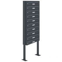 Al Briefkastensysteme - 10er Standbriefkasten Anlage Freistehend ral 7016 - Anthrazit