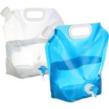 10L Bidon d'eau Pliable, 2pcs Sac d'eau Pliable avec Couvercle Dense et Robinet, Conteneur d'eau Réservoir d'eau Poche