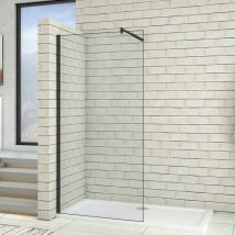 130x200cm Schwarzrahmen Walk in Duschkabine Duschwand +70-120cm Stabilisator 10mm nano ESG-Glas Duschabtrennung Duschtrennwand