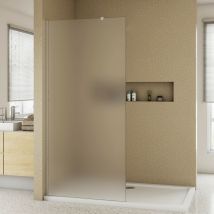 Duschwand 80x200cm mit Befestigungsstange die Klemme 73-120cm Walk In 10mm Nano ESG Milchglas Höhe 200cm