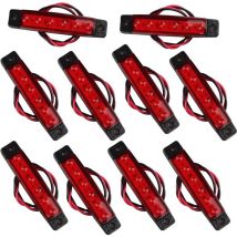 10Pcs 12V 6SMD led Side Marker Lights Front Rear Position Lamps for Trailer Truck Caravan Camper Van Lorry Bus Boat Tractor Motor Red