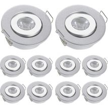 10pcs 3W Mini Recessed LED Spotlights for Living Room, Wardrobe, Bedroom, 5000K