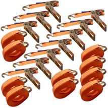 10 x 5000kg 50mm x 8m Heavy Duty ratchet strap Tie Down 5 Ton Sangles Rochet
