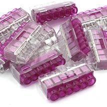 10pcs 6 voies poussée dans les terminaux connecteurs de fil plus HelaCon mini