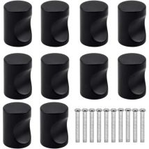 Longziming - 10PCS Black Drawer Door Handle, Furniture Knob, Single Round Hole Drawer Knobs, Modern Door Knobs, Furniture Handles for Cupboard