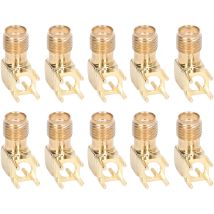 10Pcs Connecteur rf Panneau Courbé 90 degrés Base d'antenne à 4 broches Adaptateur coaxial d'extrémité de carte pcb