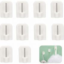 10Pcs Crochets Autocollants, Crochets Adhésifs, Supports pour Tringles, Tringle sans Percage Crochets Autocollants pour Barres de Rideaux