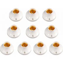 Lucky-88 - 10Pcs E27 Support De Douille D'Ampoule Vis Base En Plastique Ronde Support De Douille De Lampe Vis D'Ampoule Blanc