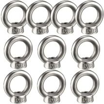 10PCS Écrou à oeil de levage, écrou à anneau femelle pour le levage de l'acier inoxydable 304Pack-of-10, M8
