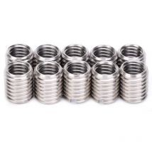 10pcs écrou d'insertion,insert fileté femelle M8 1.25 mâle M10 1.5 long 12mm trou inférieur 9.0mm en acier inoxydable pose écrou réparation manchon