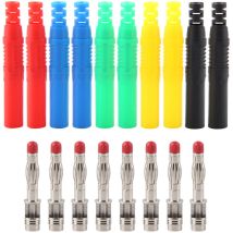 Tuserxln - 10pcs Fiche Banane Adaptateur, Connecteur Banane Prise P3013 Isolé 4 mm Nickelé Cuivre Plaqué Droit 4 mm Fiches Banane