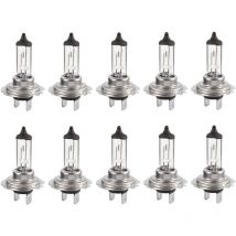 Toolive - 10pcs H7 12V 55W Super Bright Bulbs, Long Lasting Xenon Halogen Bulb for Low Beam, High Beam –