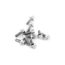 Linjou - 10pcs M6 Stainless Steel SS304 Screw Set, Hex Flange Screws Washer Head Screws Fastener(M616)