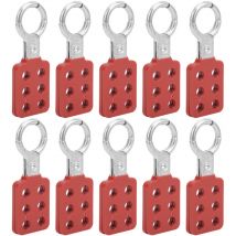 Ineasicer - 10pcs Moraillon de consignation 25mm/1.0in 6 trous Aluminium rouge pour l'industrie chimique, l'énergie électrique, le pétrole et les