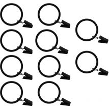 Cyslmuk - 10PCS (noir)Métal Anneaux de Rideaux Pinces à Rideaux Crochets de Rideaux Tout Usage pour Rideaux et Tiges pour Photos de Rideaux Décoration