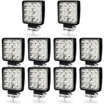 10PCS Phare de Travail led 48W led Phare Travail Projecteur FeuPCS Antibrouillard pour Voiture Camion utv suv Offroad Tracteur Bateau