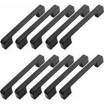 MINKUROW 10pcs Poignée Meuble Entraxe 160mm-Poignée Porte Cuisine Noire Poignee Barre Meuble Poignee De Cuisine Noire 160mm