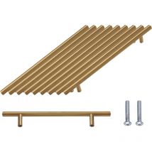 10Pcs Poignée de Barre en t, Paquet Porte D'armoire Brossées Matériel Acier Inoxydable pour Armoires de Cuisine Poignée de Tirage Centres de Trous 96