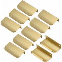 Linghhang - 10pcs poignée de meuble Invisible Poignée d'armoire dorée Distance des trous 64mm Poignée Invisible -Poignée de meuble poignée de porte