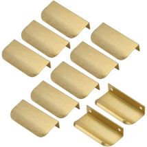 Linghhang - 10pcs poignée de meuble Invisible Poignée d'armoire dorée Distance des trous 64mm Poignée Invisible -Poignée de meuble poignée de porte